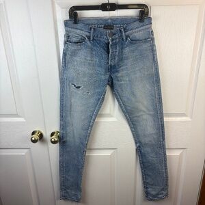 Men's John Elliott Distressed Button Fly Slim Jeans